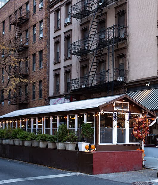 Vantage Brick construction team and satisfied clients at a NYC restaurant project