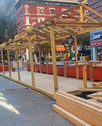 Happy clients at a Vantage Brick restaurant build-out in New York City