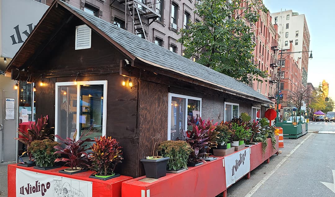 Il Violino outdoor dining build-out by Vantage Brick in NYC